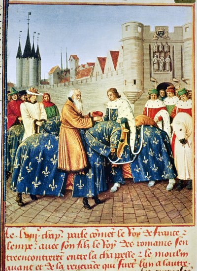 Charles V Receiving Emperor Charles IV at the Porte du Temple in Paris, January 1378, from 
